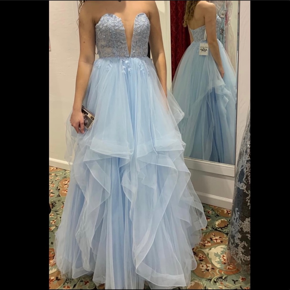 cinderella blue formal prom dress size 2